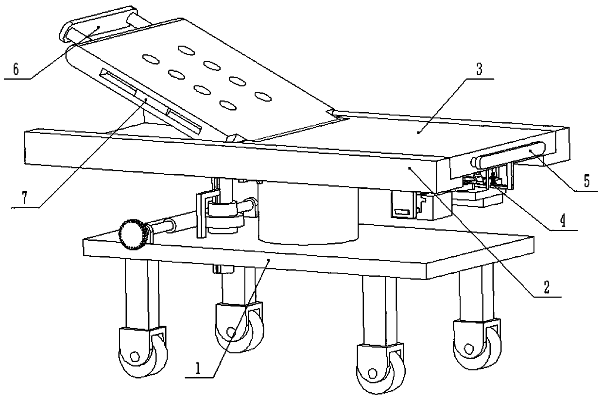 Nursing stretcher bed for thoracic surgery