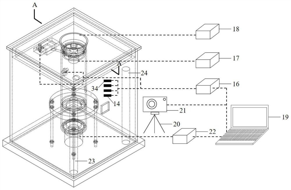 Testing device for simulating phreatic water evaporation