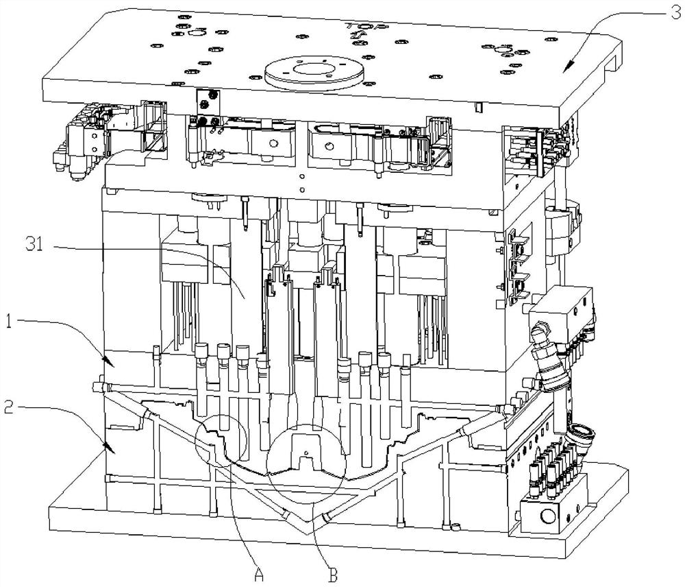 Mold for integrally forming assembled product and injection molding machine