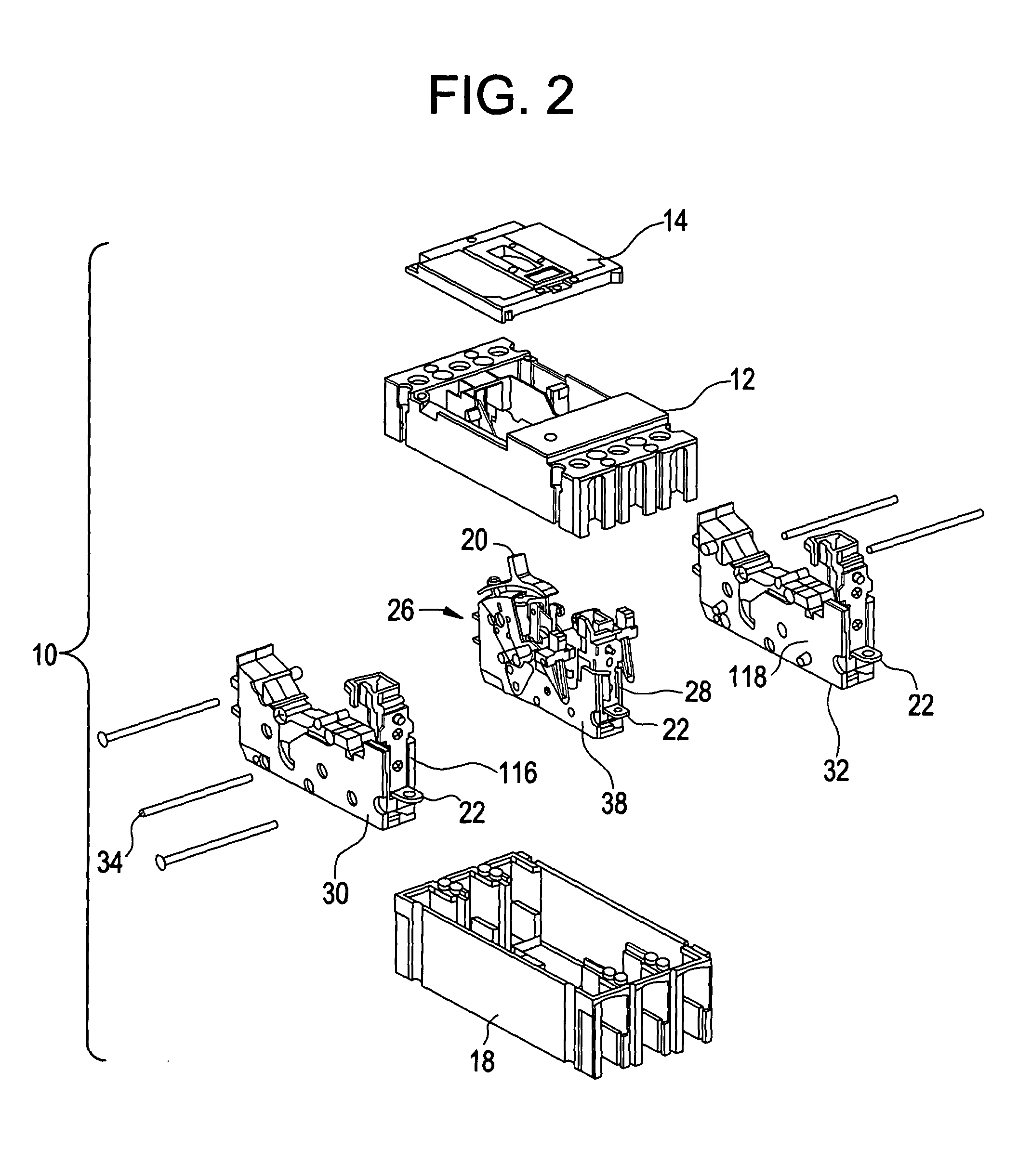 Isolation cap and bushing for circuit breaker rotor assembly