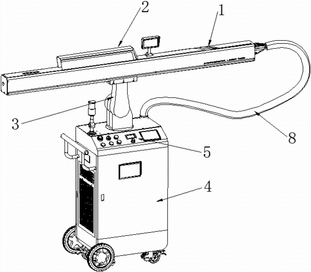 Integrated carbon dioxide laser obstacle cleaning machine