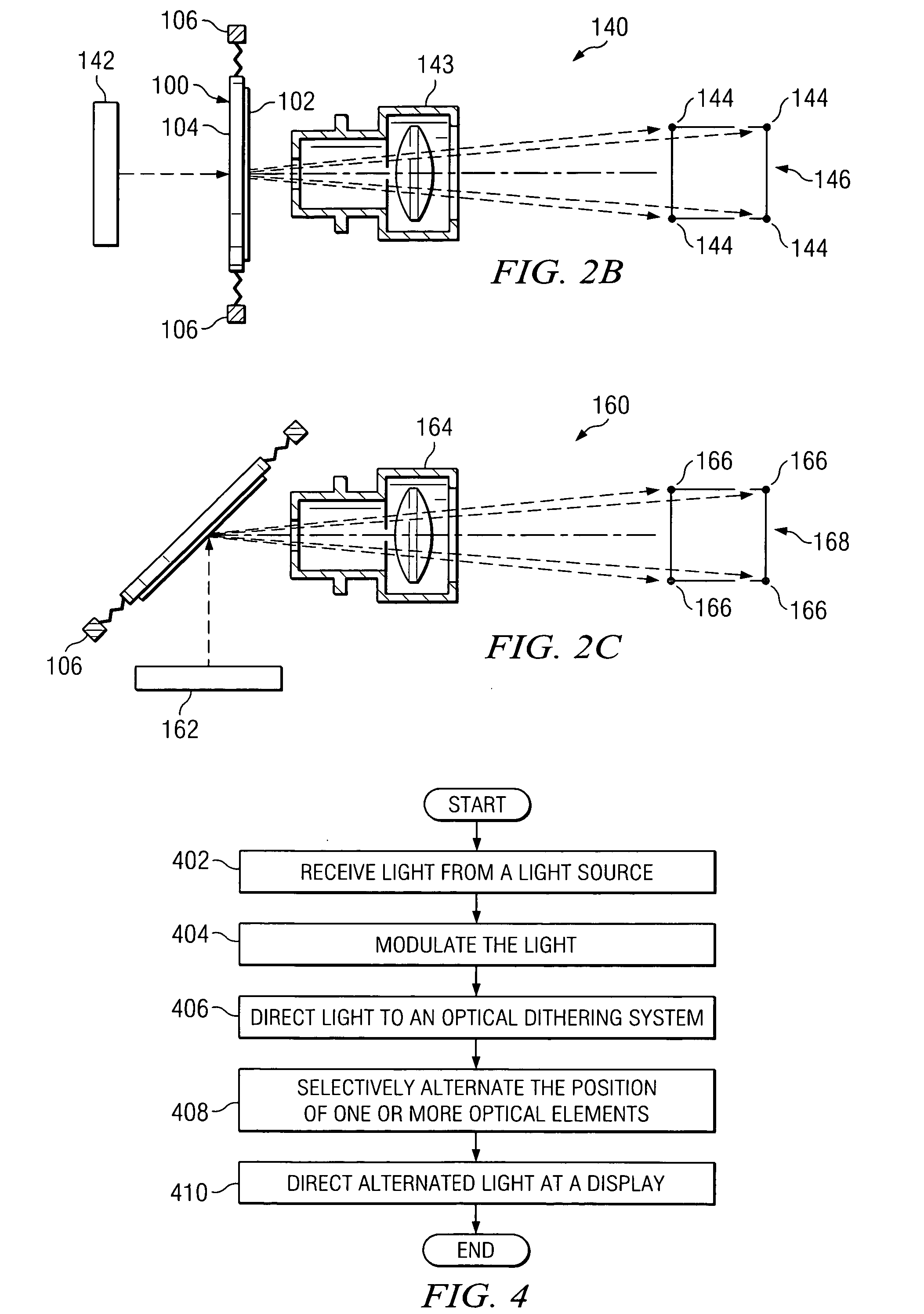 Method and apparatus using a dual axis optical dithering system to increase a perceived resolution of a display