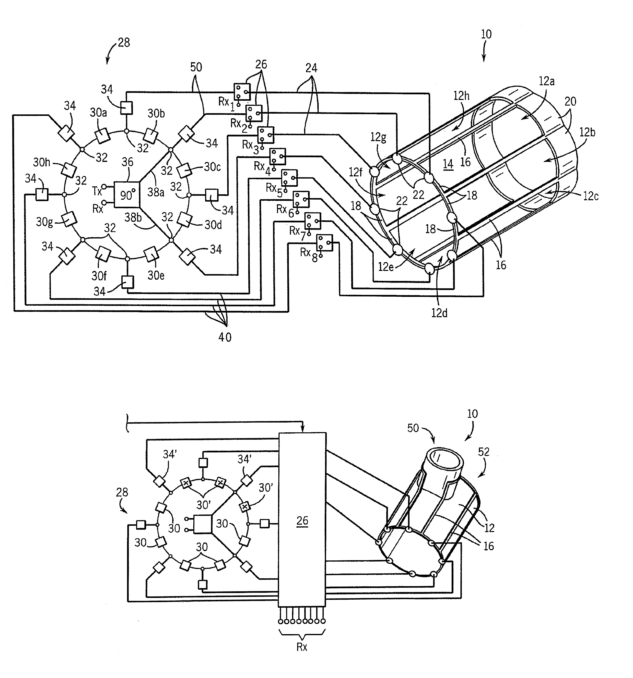 Phased array MRI coil with controllable coupled ring resonator