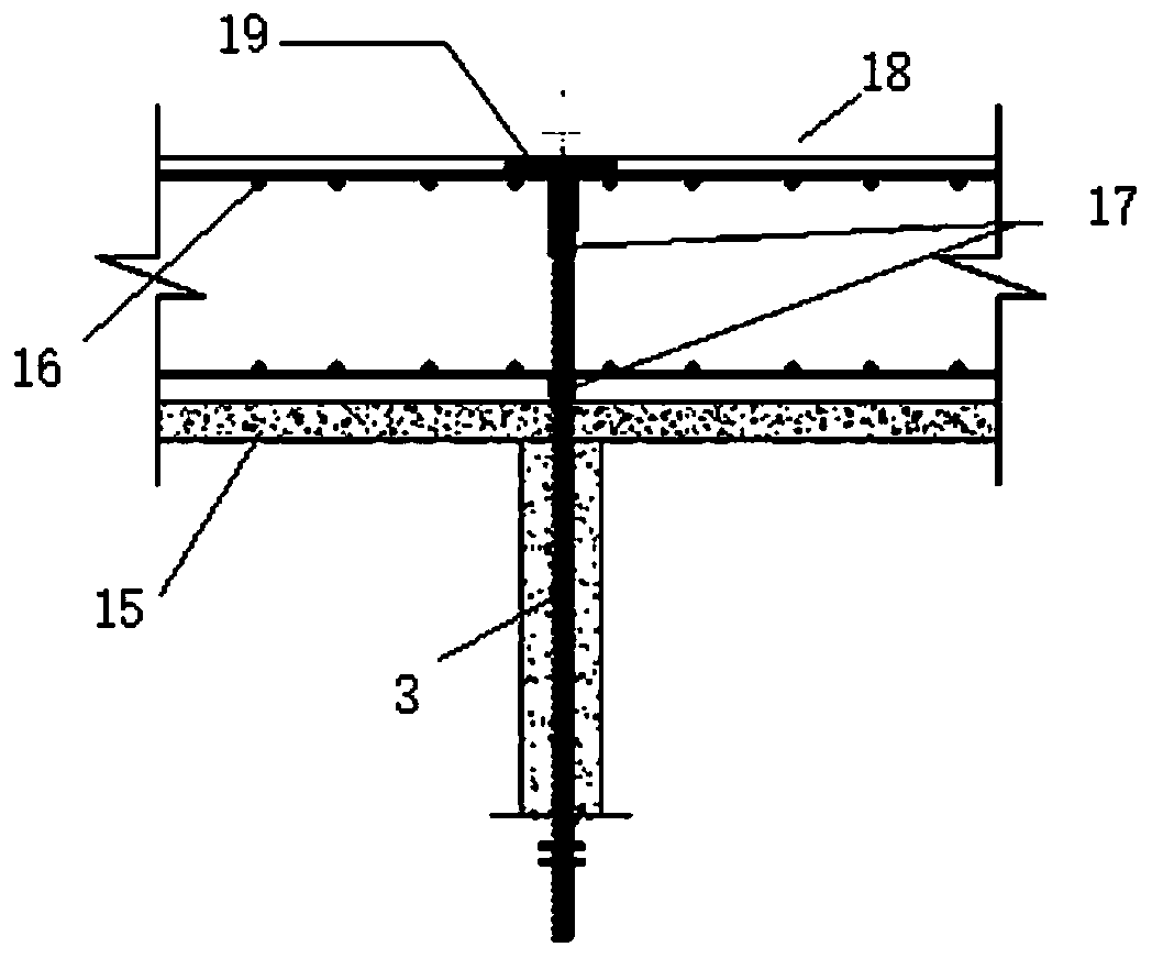 Variable diameter reinforcement cage enlarged head anchor pile system