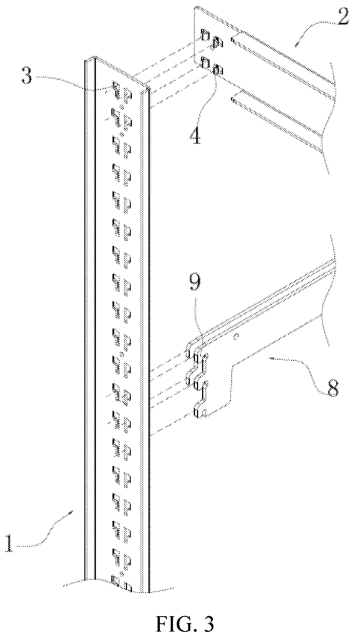 Bracket connection structure and bracket