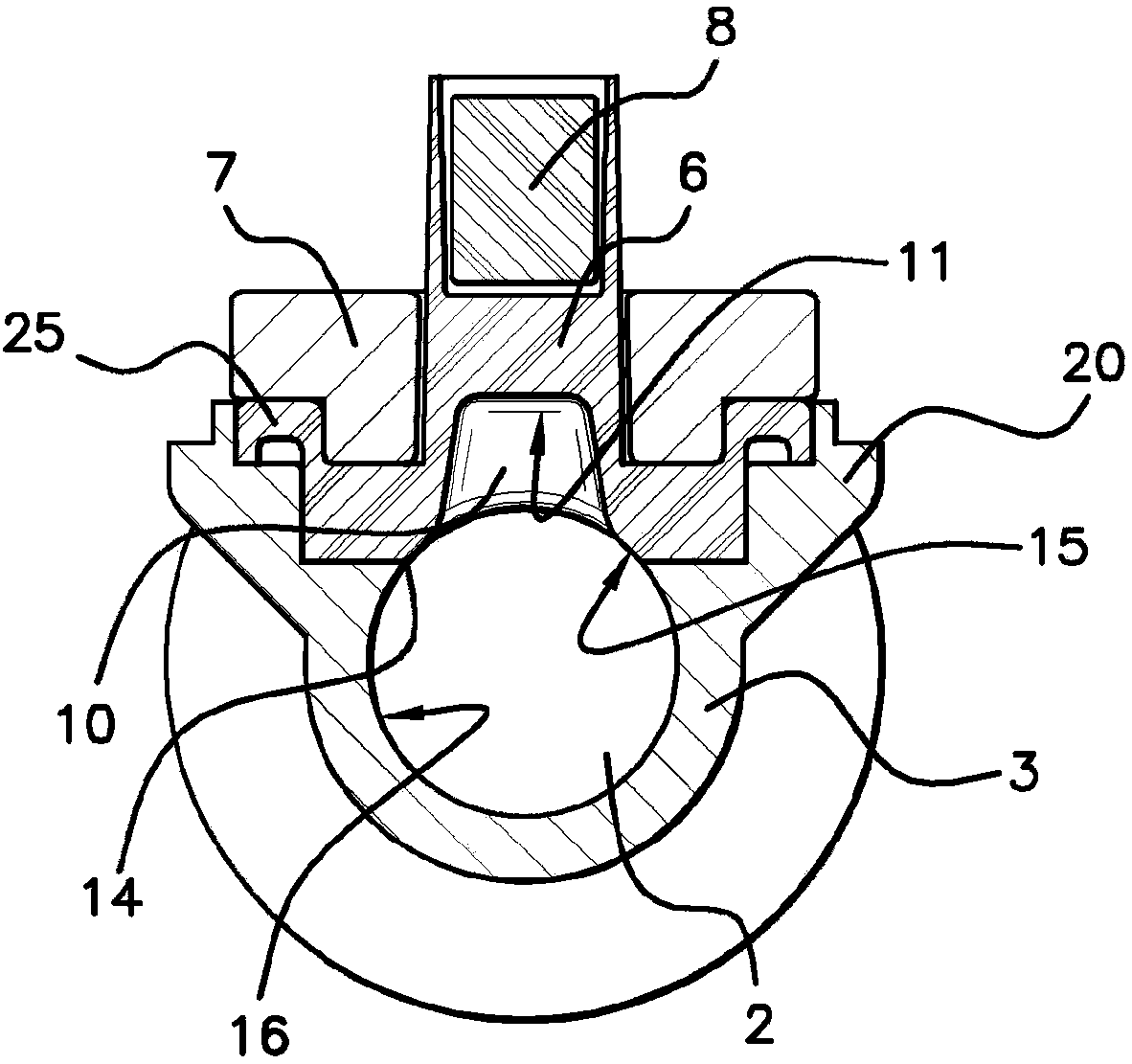 Device for mounting an ultrasonic transducer, and flow meter provided with a device of this kind