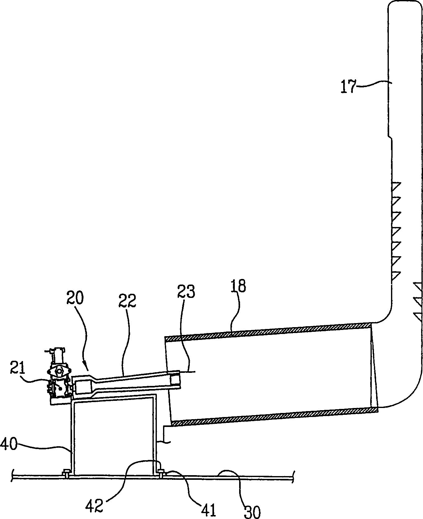 Apparatus for supporting burner of drier