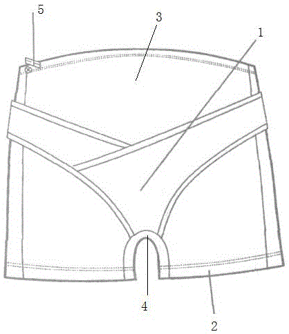 High-waisted abdomen supporting trousers for pregnant woman