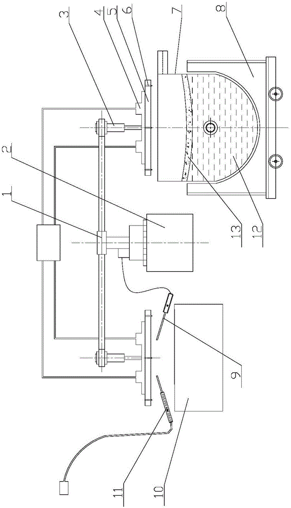 Molten iron pretreatment adhering type slag removing technology and device