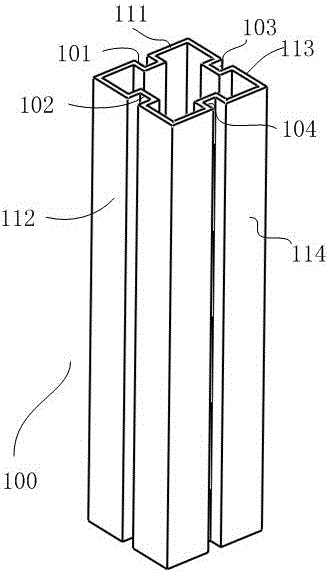Beam and center post connecting piece for prefabricated building