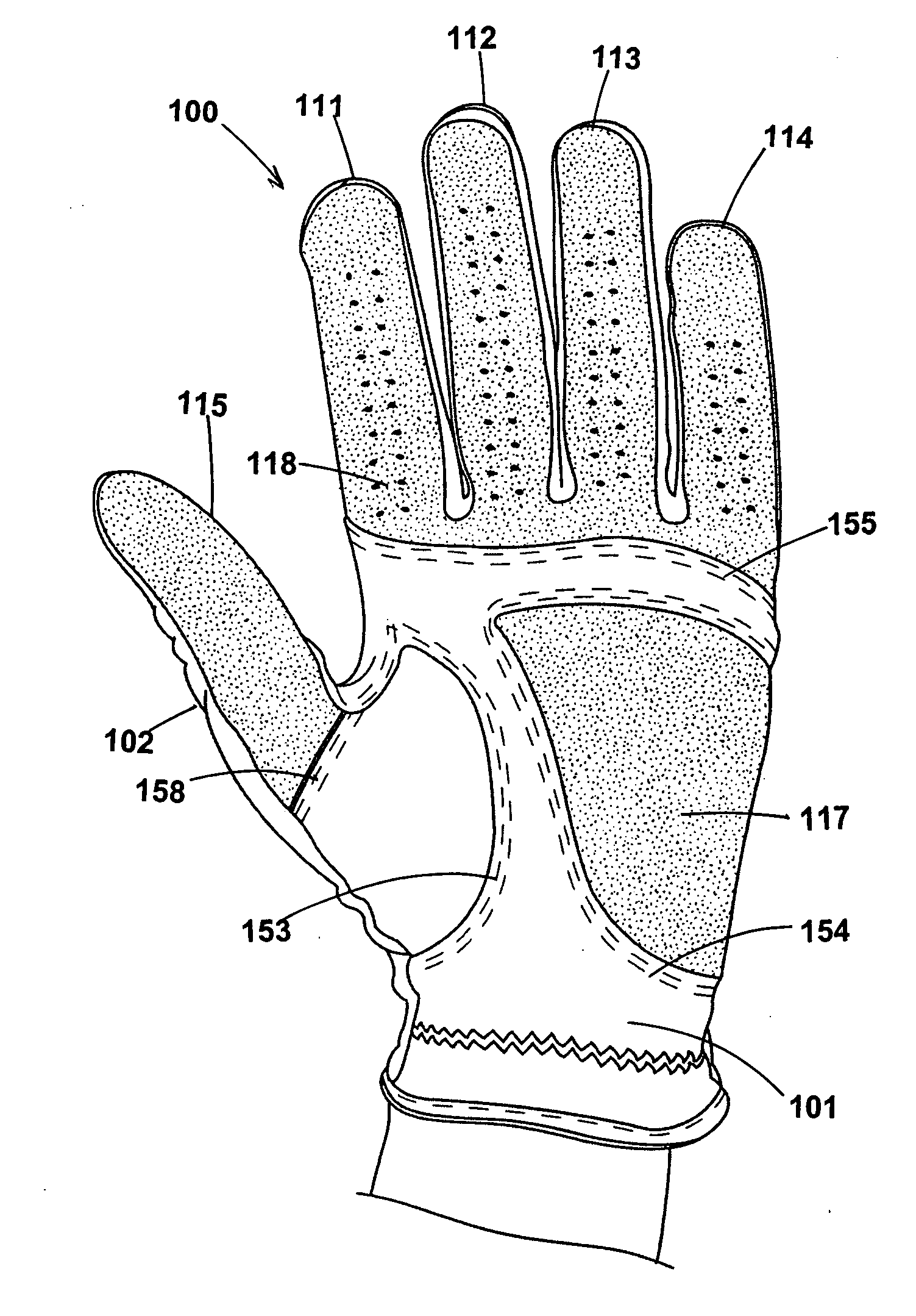 Vibration reducing golf glove