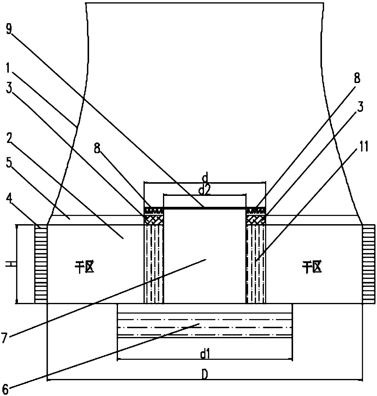 Dry-wet mixing large-scale cooling tower with petal-shaped packing arrangement, cooling system and method