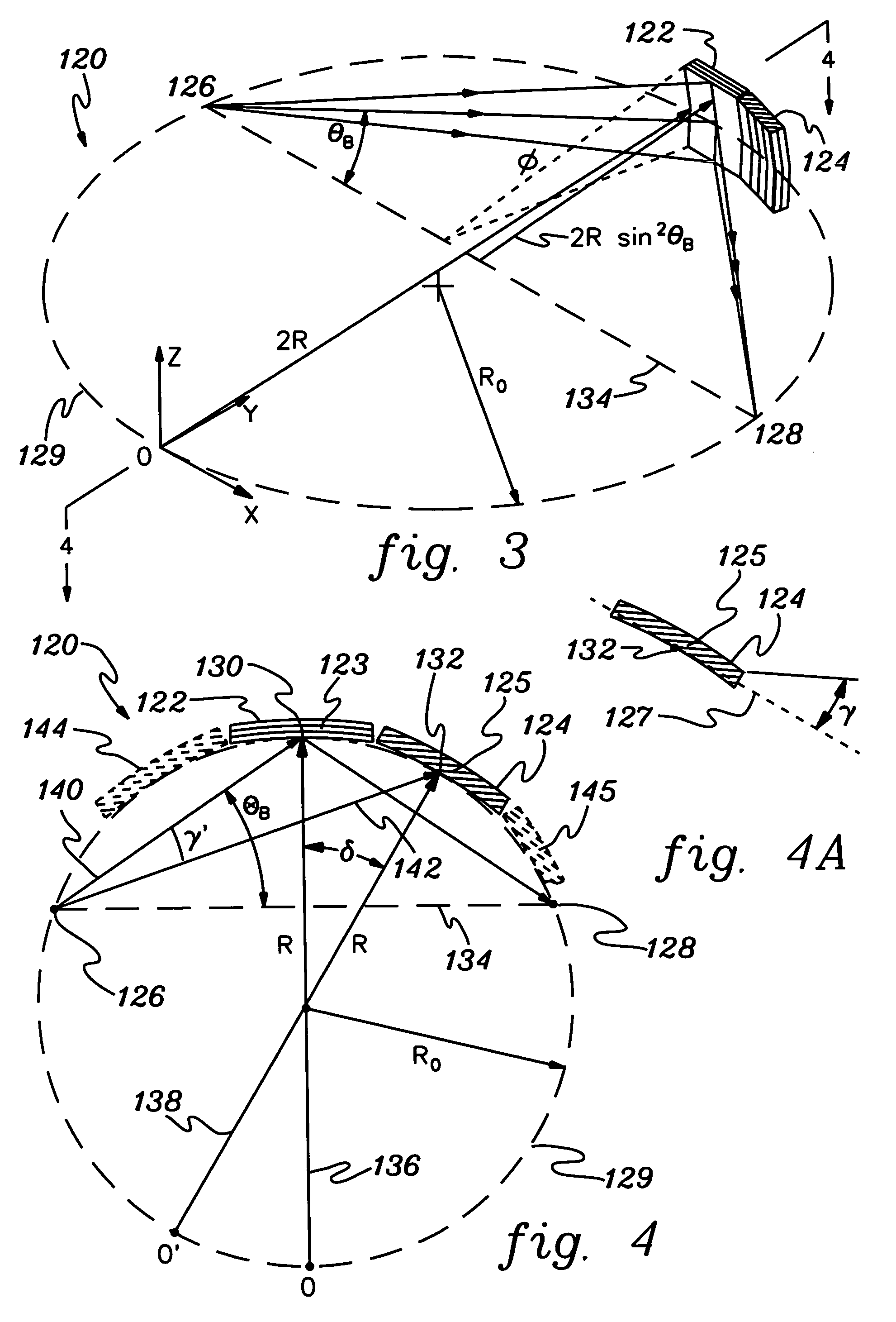 Optical device for directing x-rays having a plurality of optical crystals