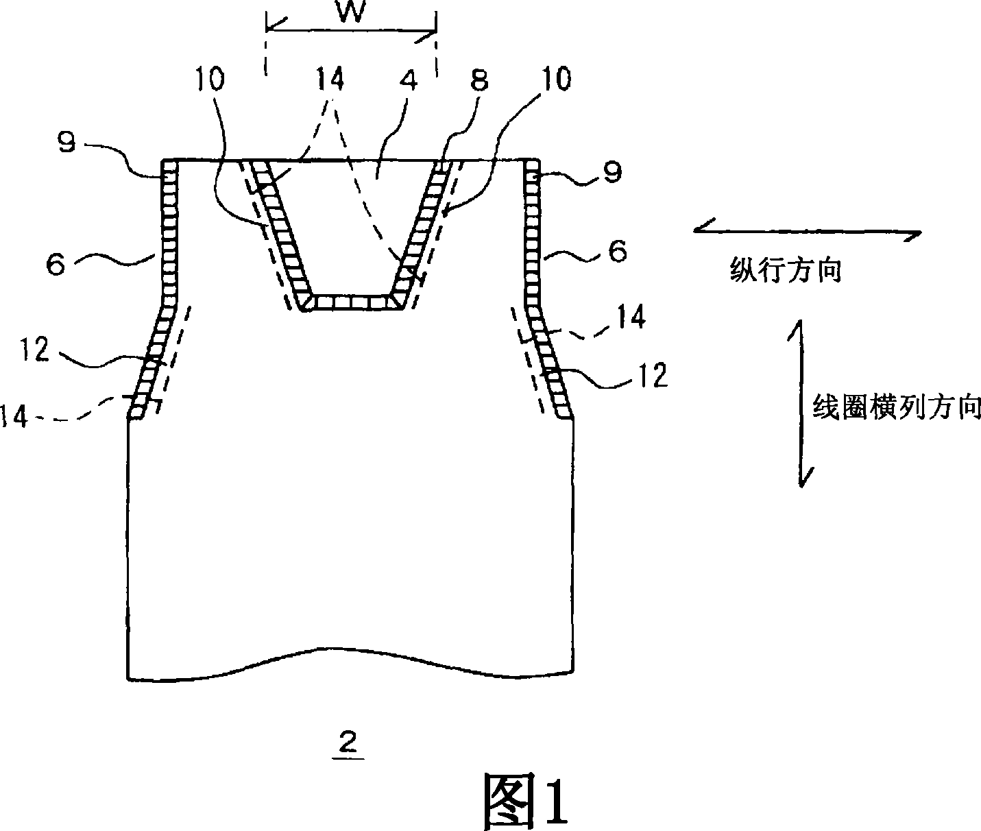 Knitting method for knitting fabric, knitting fabric, and knitting program