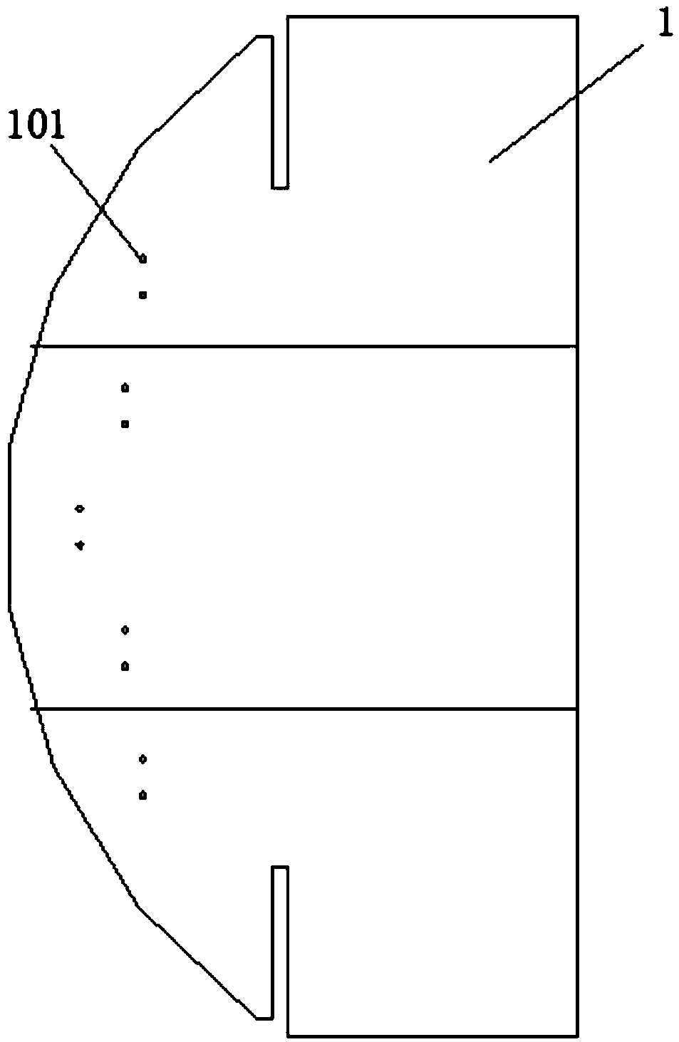 A waste heat boiler flue automatic pressure relief baffle structure