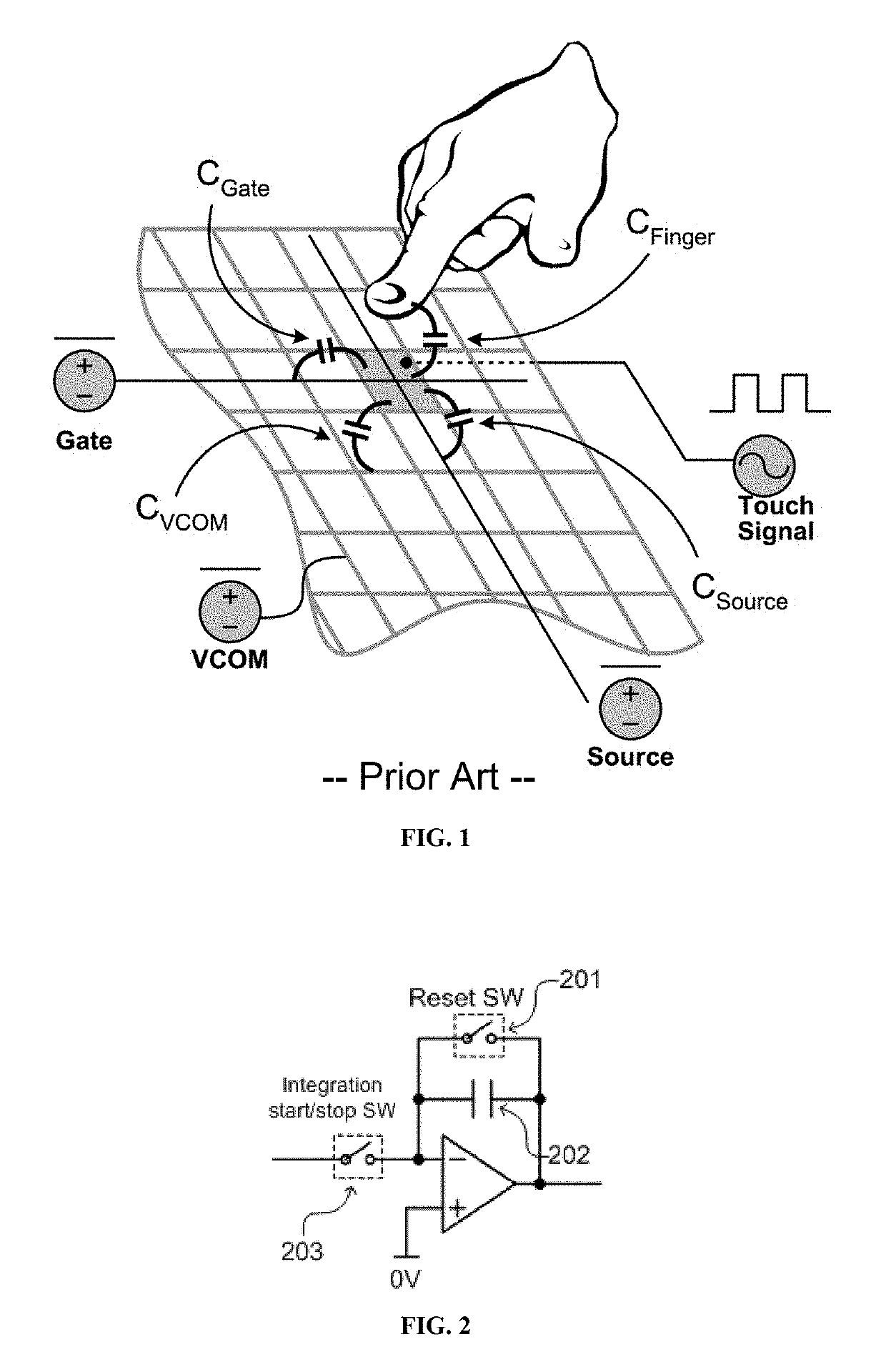 Touch sensing high-low driving scheme for in-cell touch LCD display