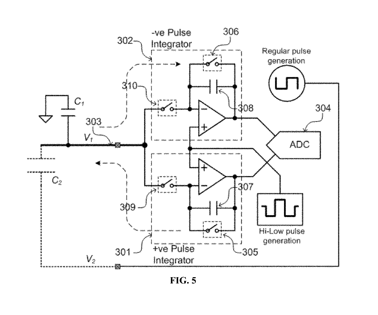 Touch sensing high-low driving scheme for in-cell touch LCD display