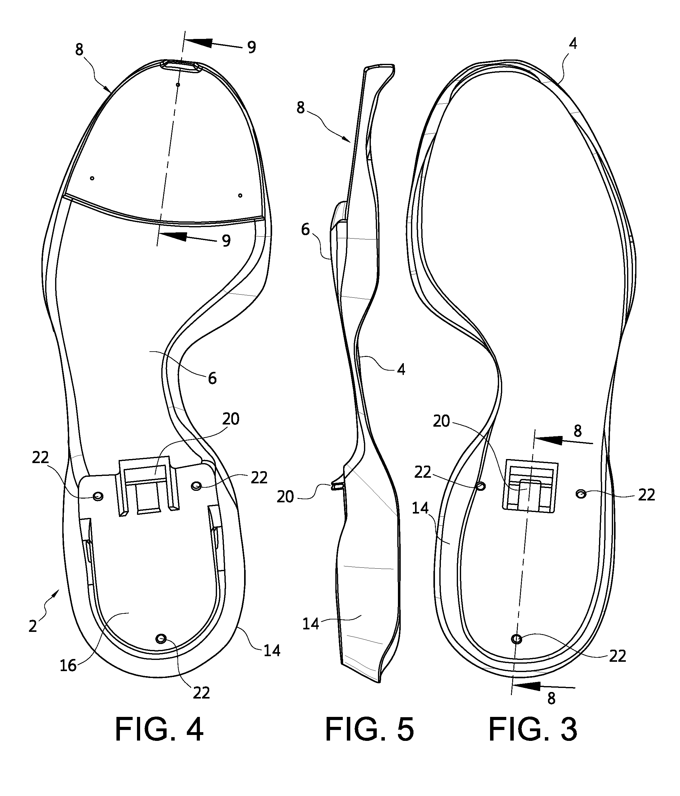 Shoe sole and interchangeable heel