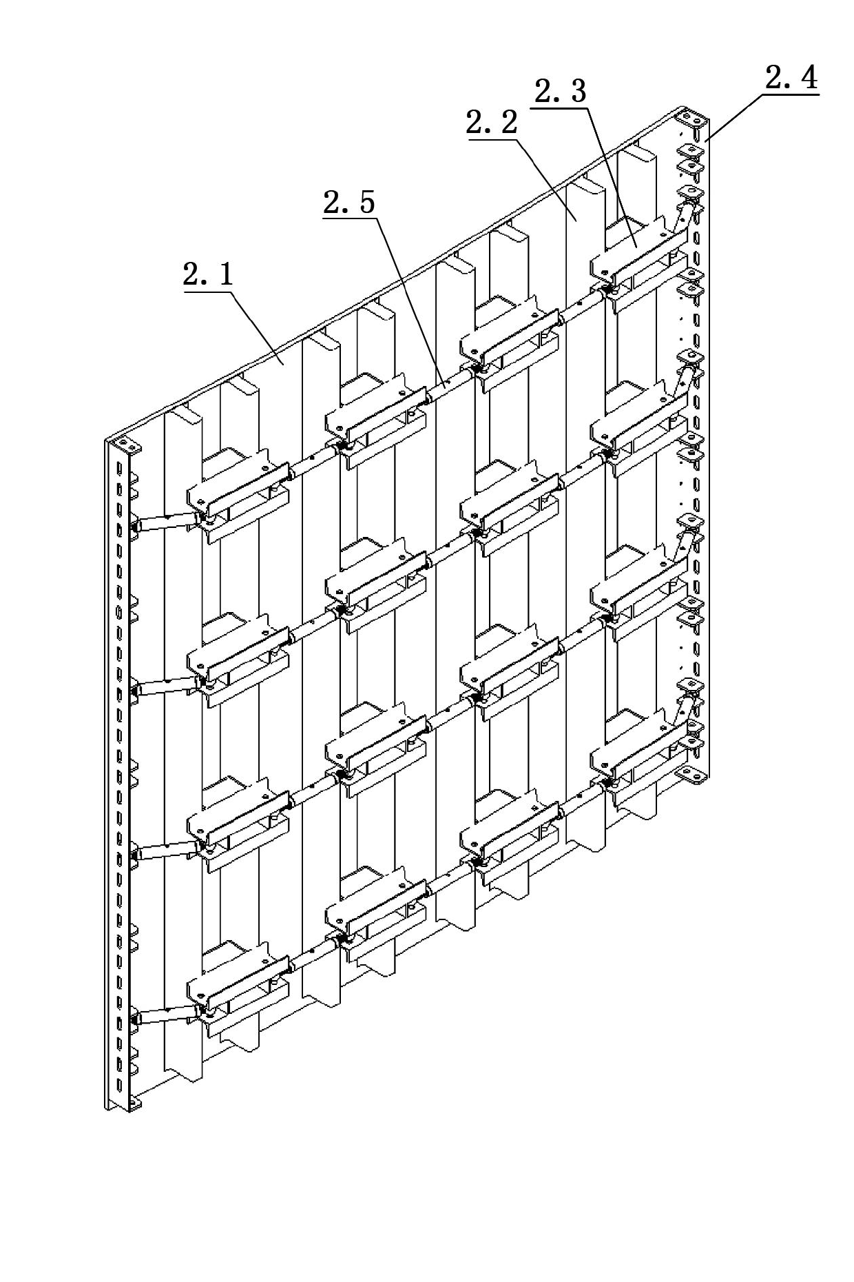 Unilateral formwork erecting system of cast-in-site concrete arc outer wall body and construction method thereof