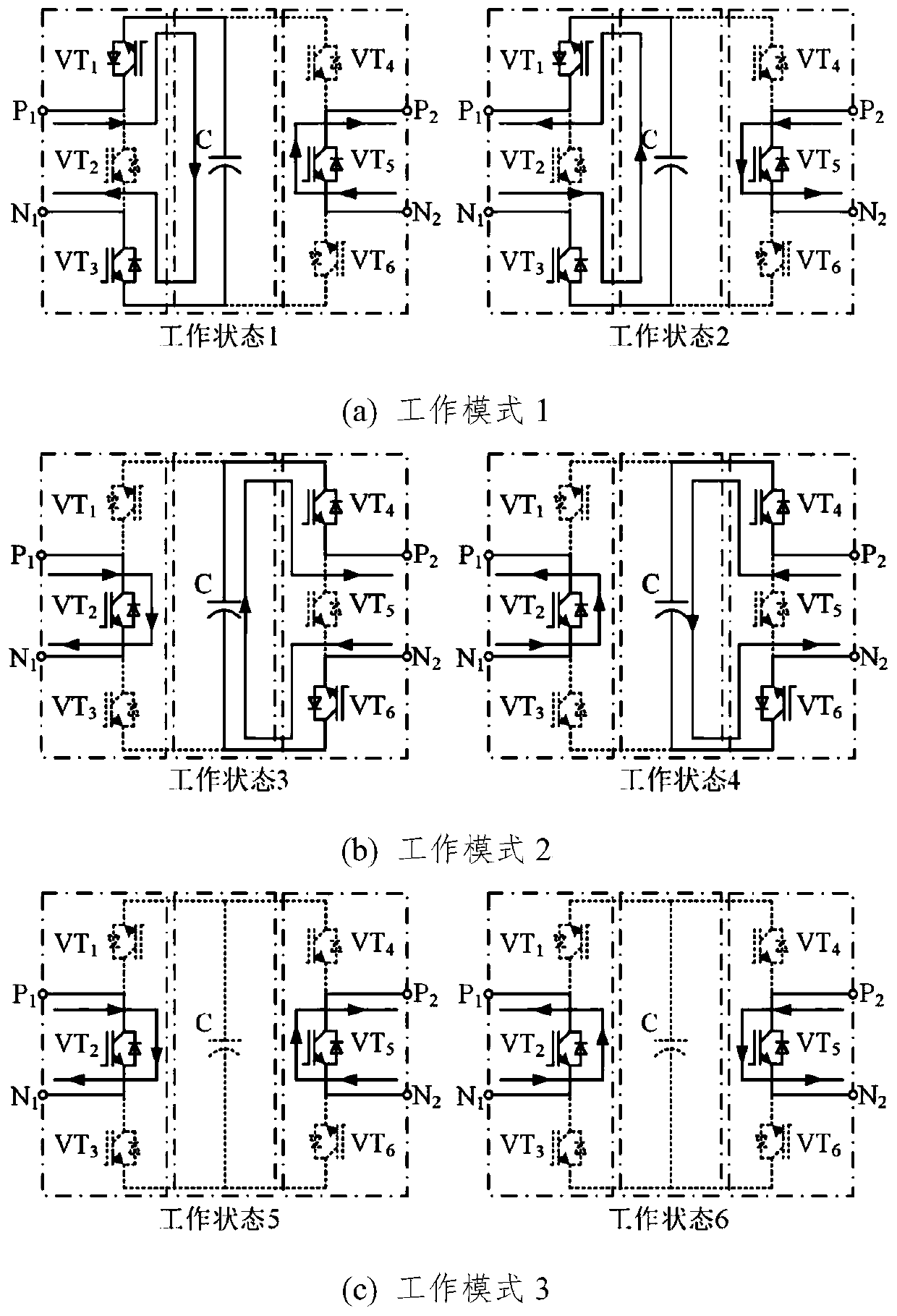 Half-bridge modular multilevel single-phase inverter and modulation method