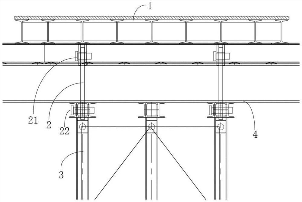 Bailey beam construction trestle expansion joint system and construction method