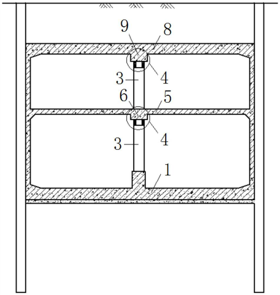 Subway station damping beam column joint with high durability and construction method thereof