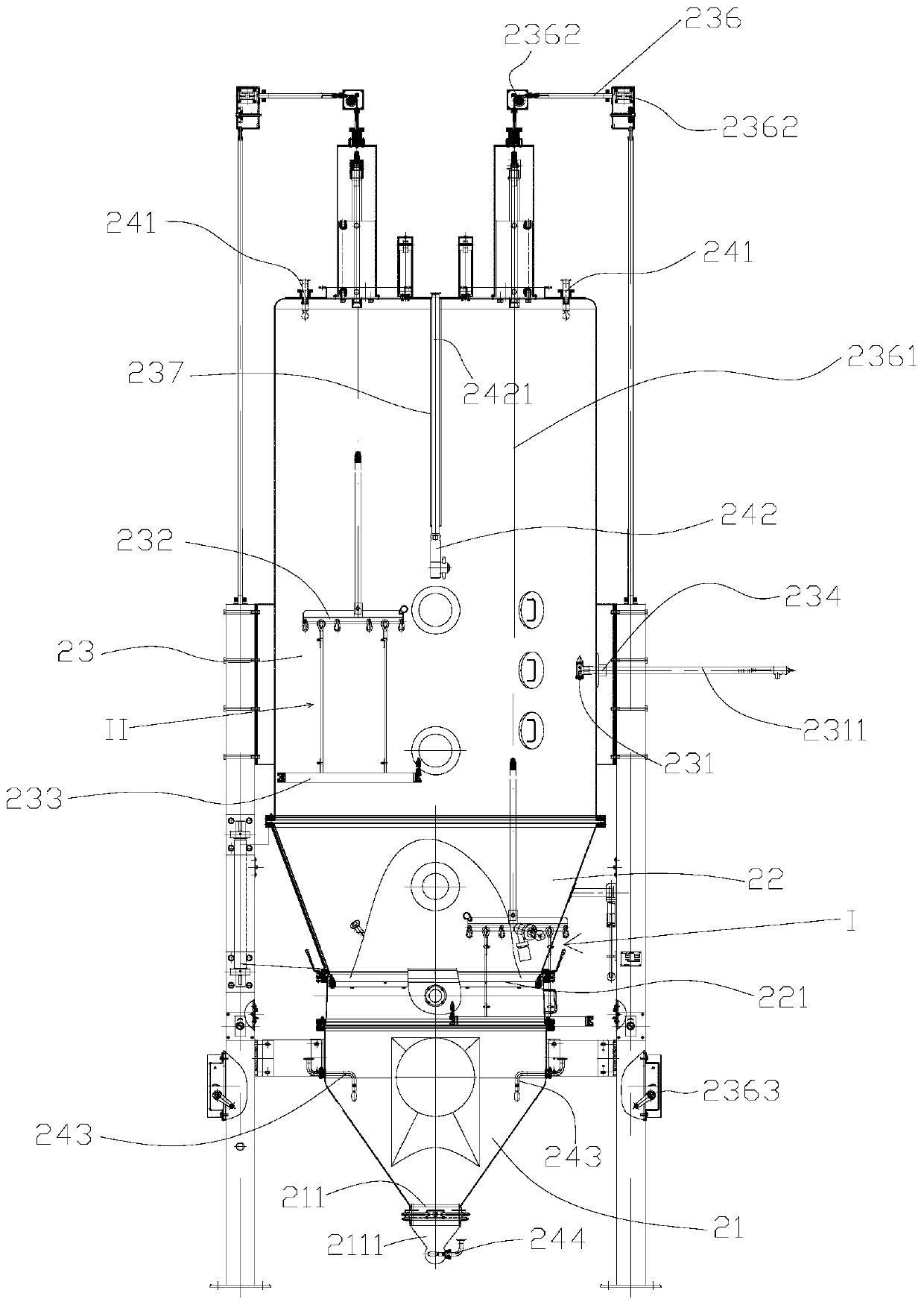 Easy-to-clean fluid bed granulator and cleaning method thereof