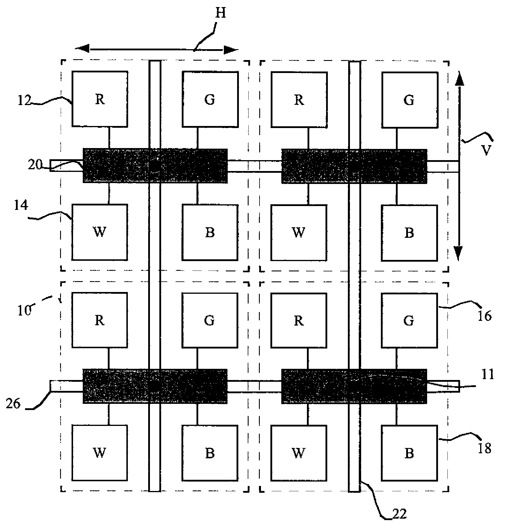 Dividing pixels between chiplets in display device