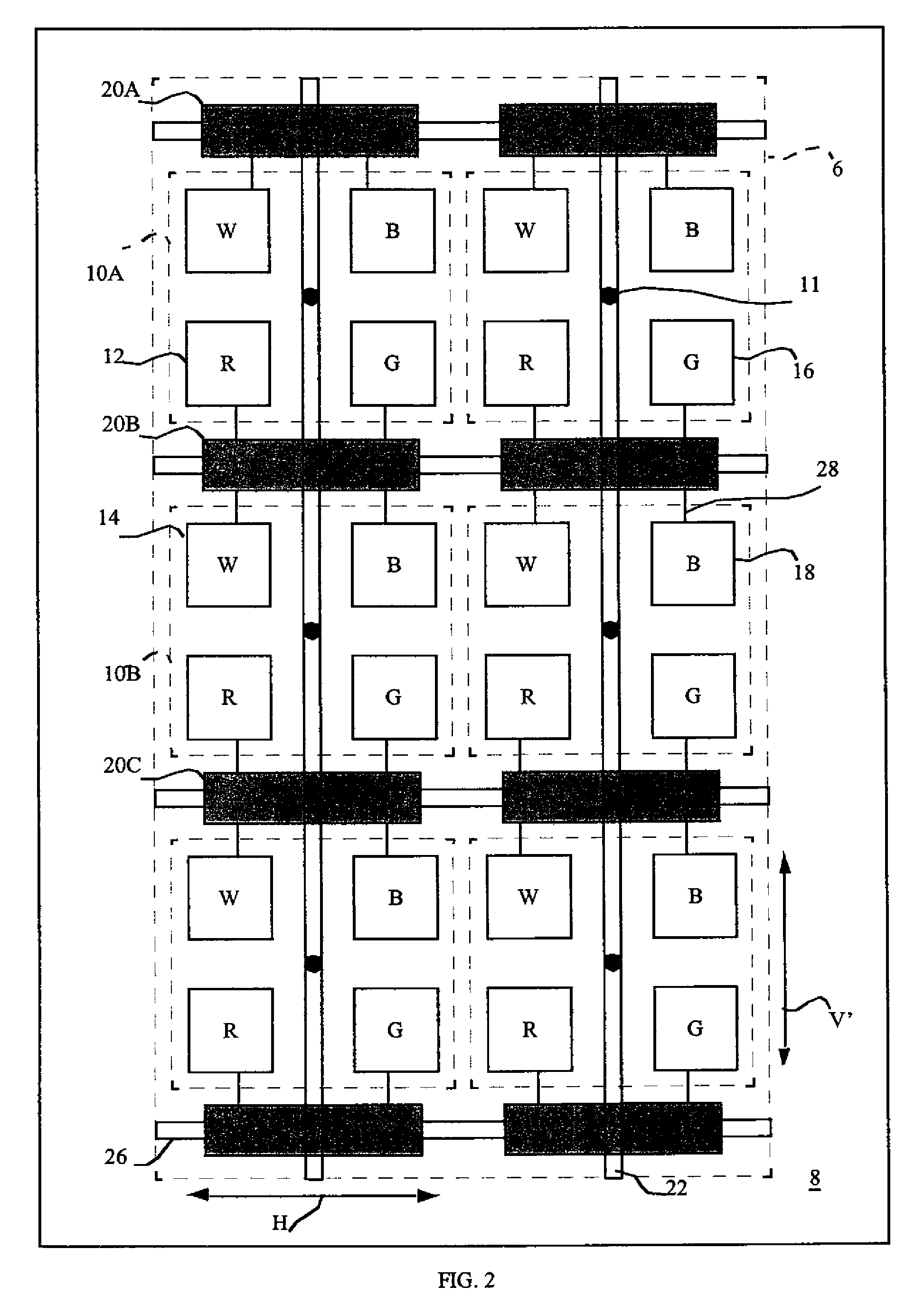 Dividing pixels between chiplets in display device