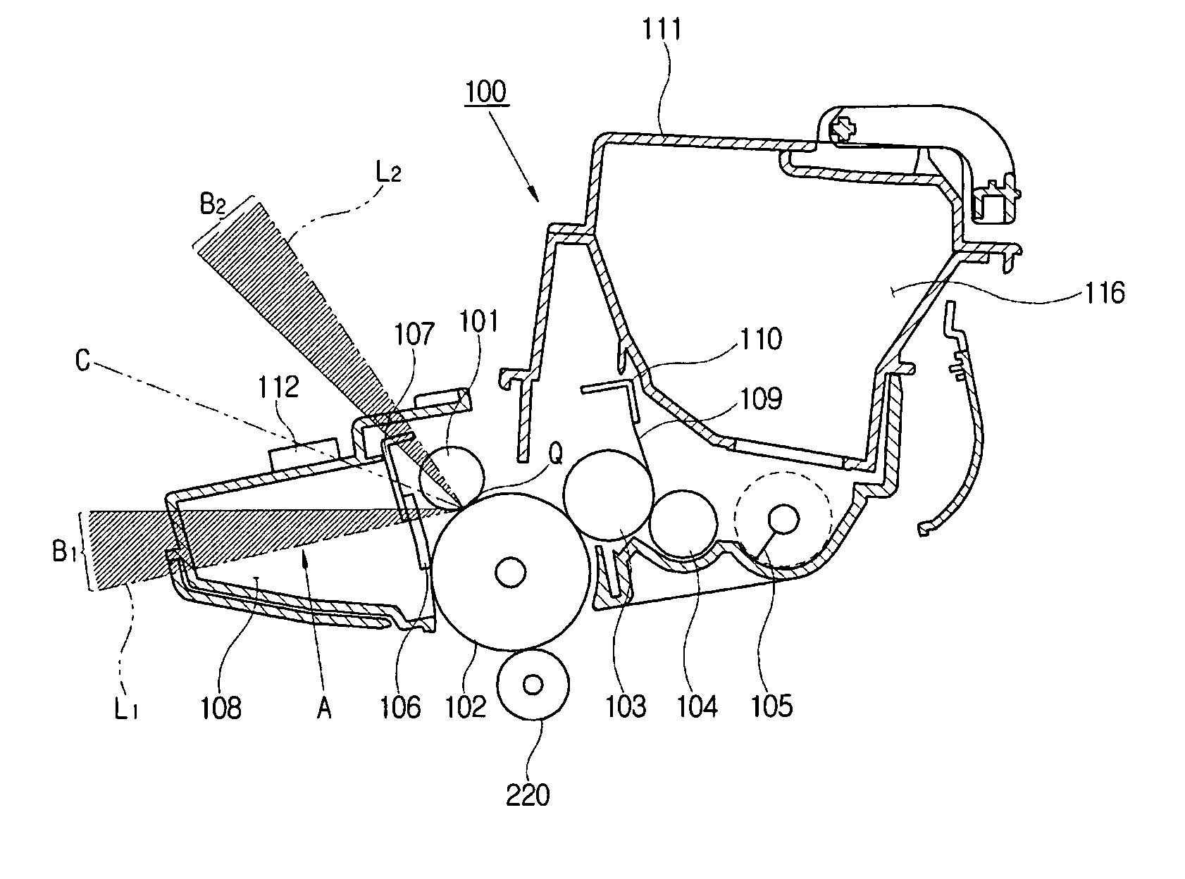 Cartridge for use in an image forming apparatus having an electronic element