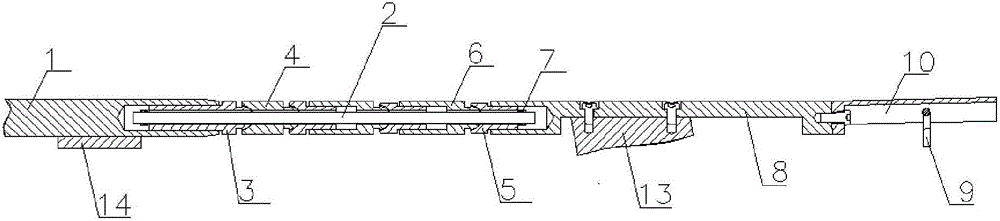 A ground wire tension pole tower bridge crossing device for a power transmission line inspection robot