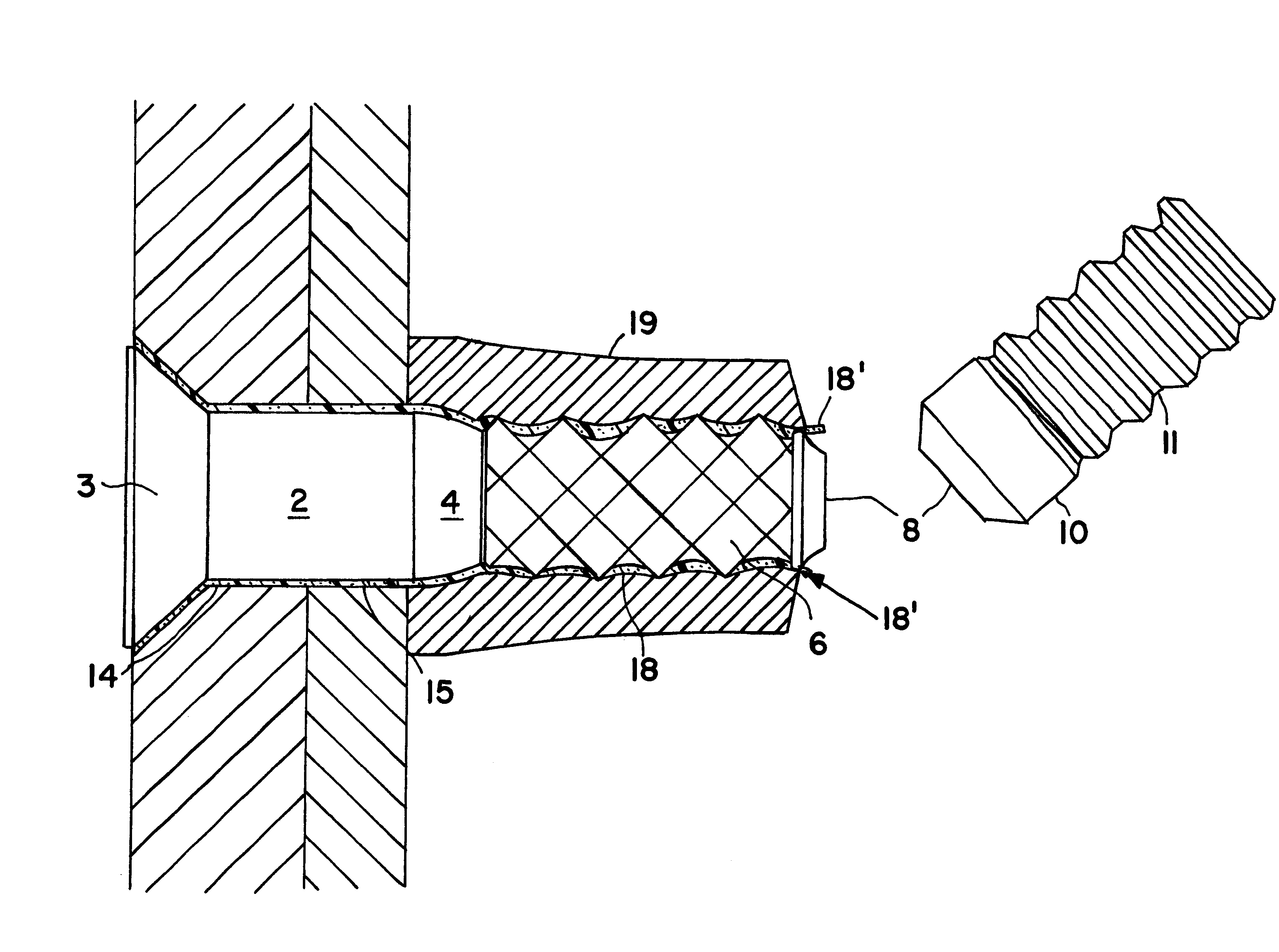 Lockbolt for forming a mechanically secured and sealant sealed connection between components
