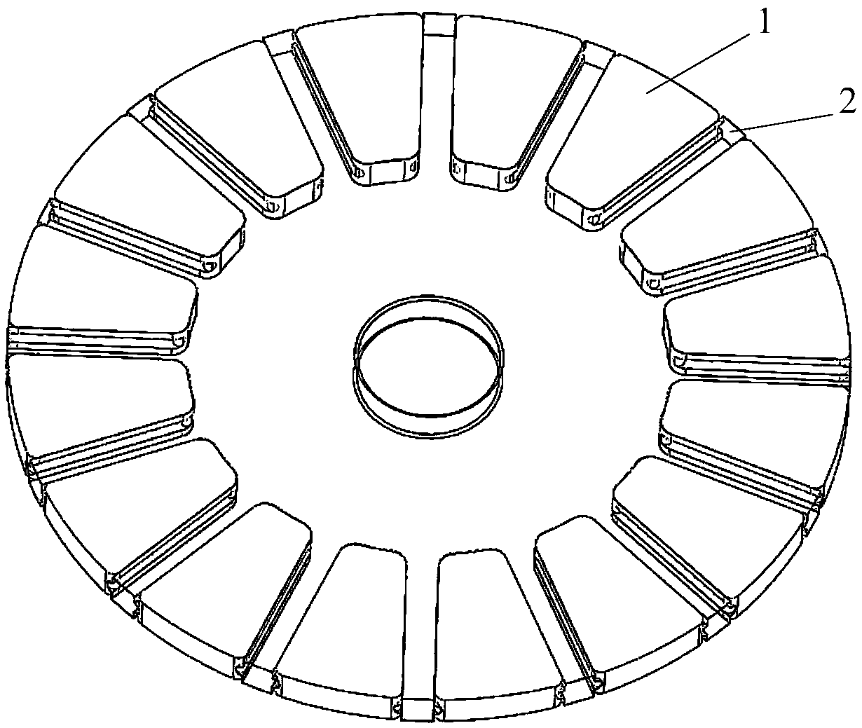 Axial magnetic field motor rotor, and forming process thereof