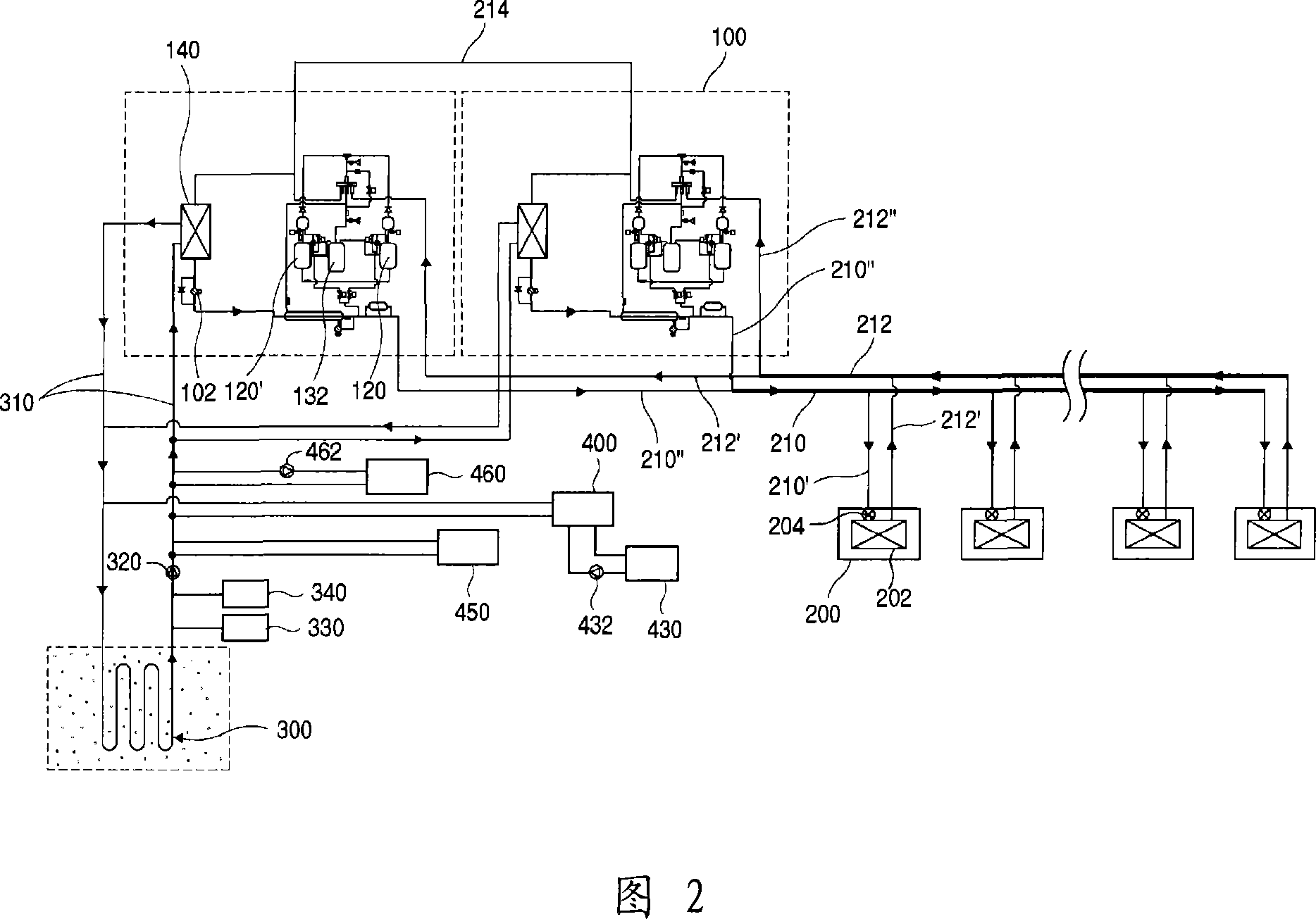 Air conditioning system using ground heat
