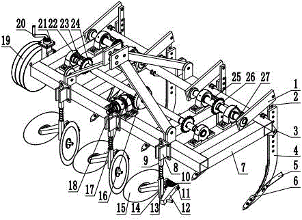 Forced vibration inter-cultivation and weeding machine