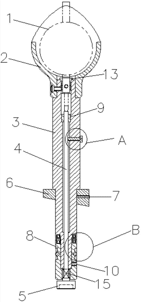 Adjustable inclined hole depth detecting device