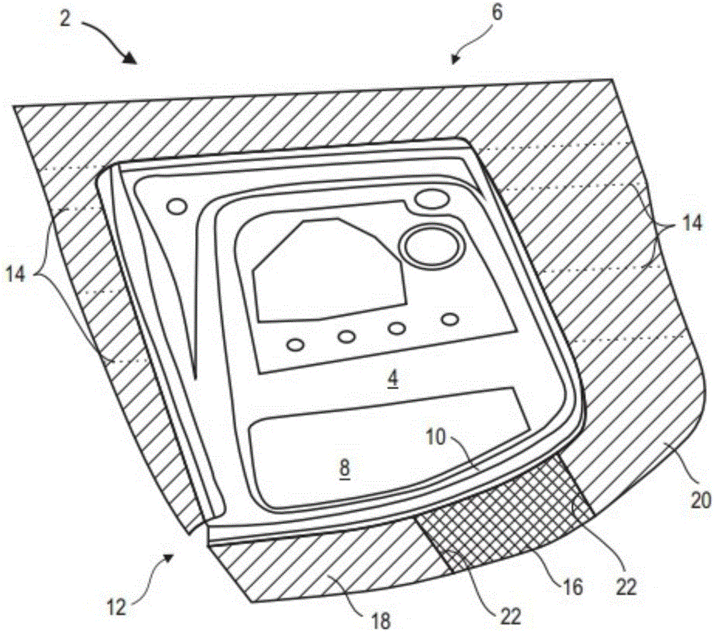 Blank holder of stamping tool for motor vehicle body lining