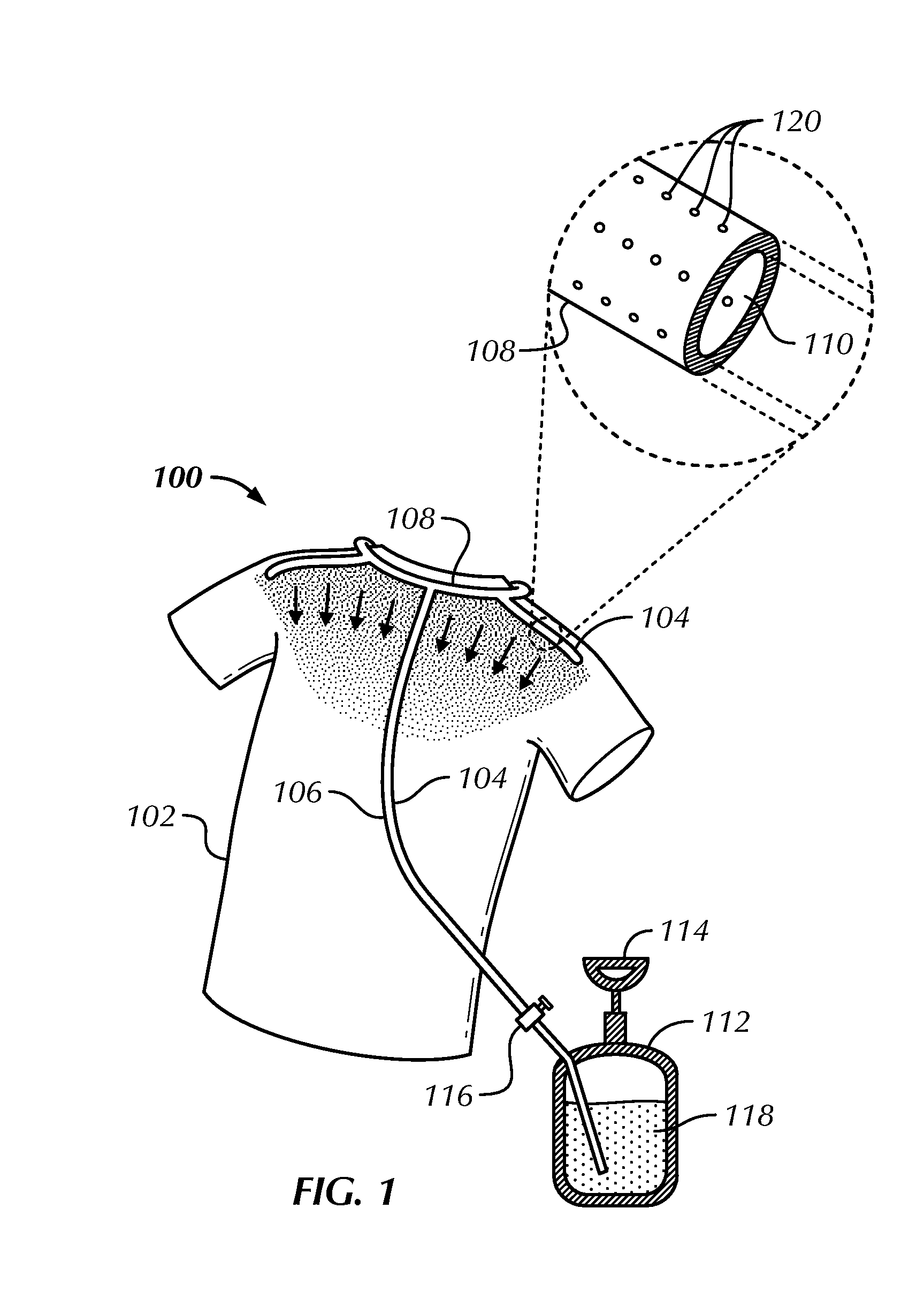 Evaporative Cooling Clothing System for Reducing Body Temperature of a Wearer of the Clothing System