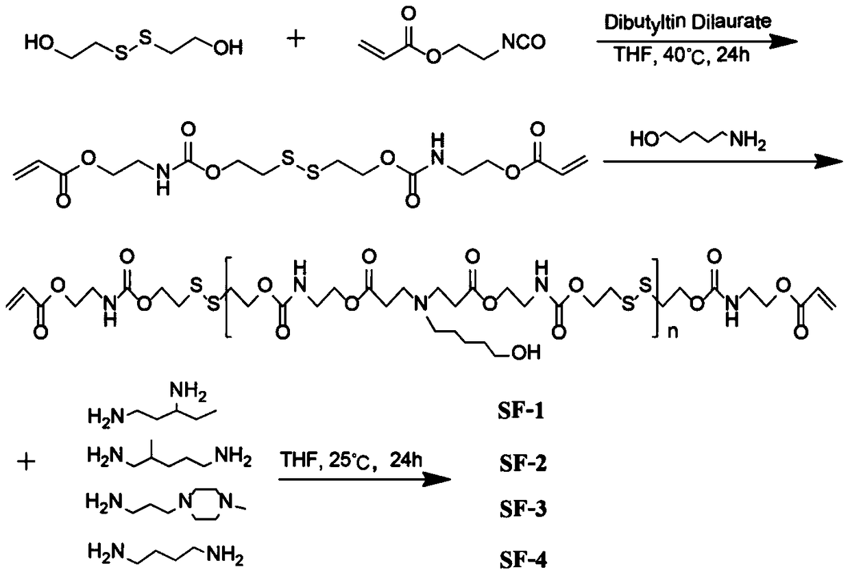 A kind of poly(beta-amino ester) type polymer gene carrier containing disulfide bond and its synthesis method and application