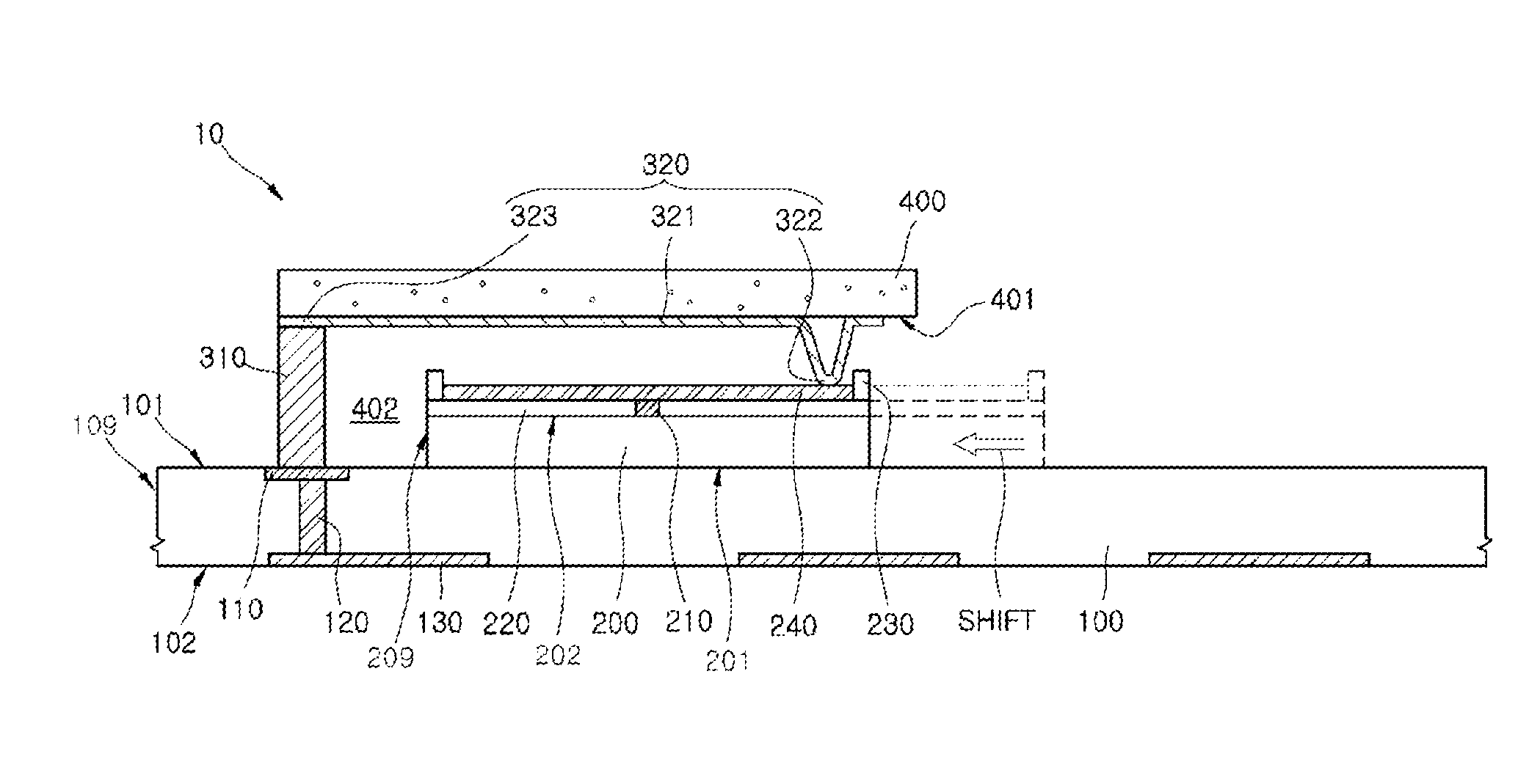 Semiconductor packages with sliding interconnect structure