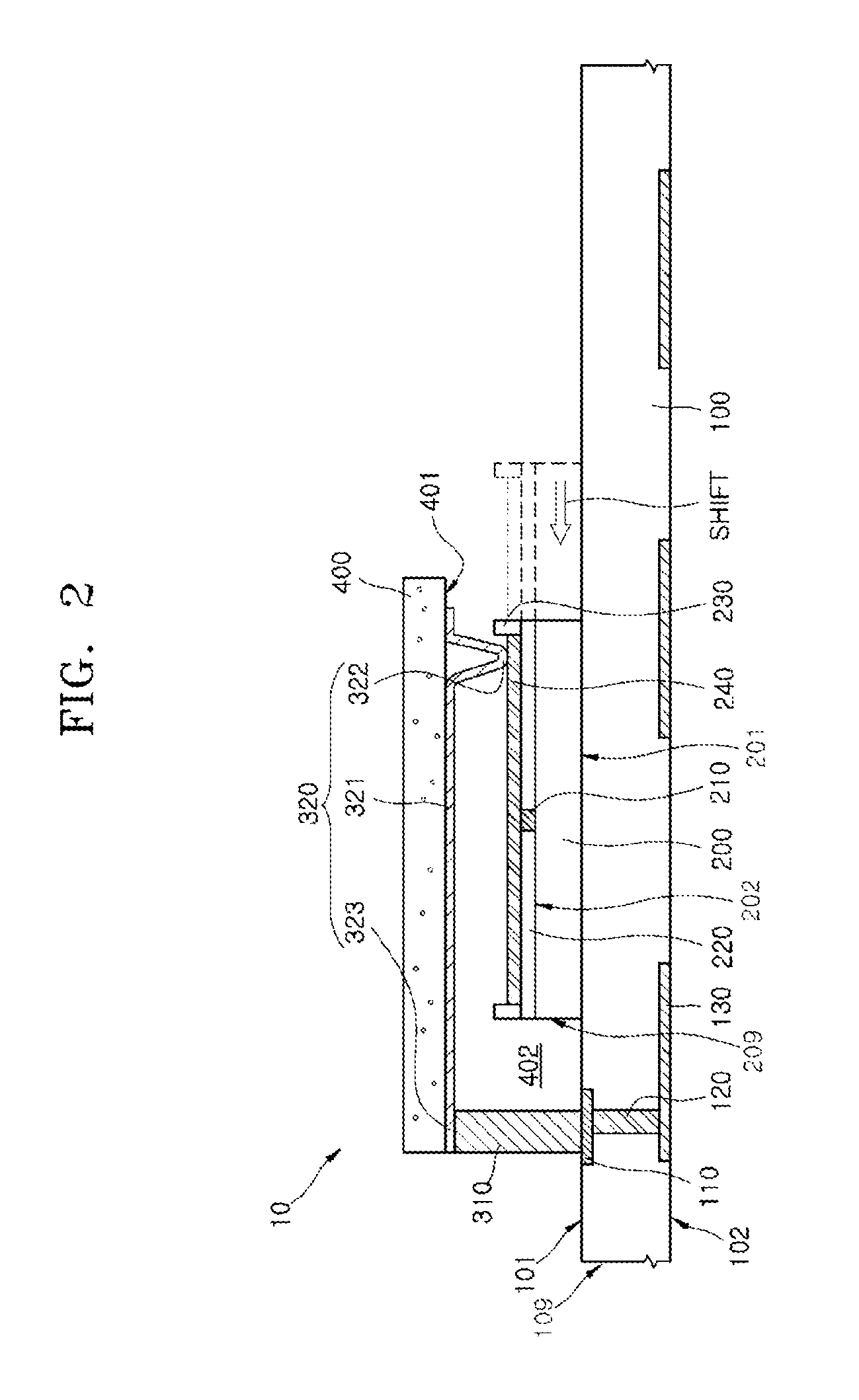 Semiconductor packages with sliding interconnect structure