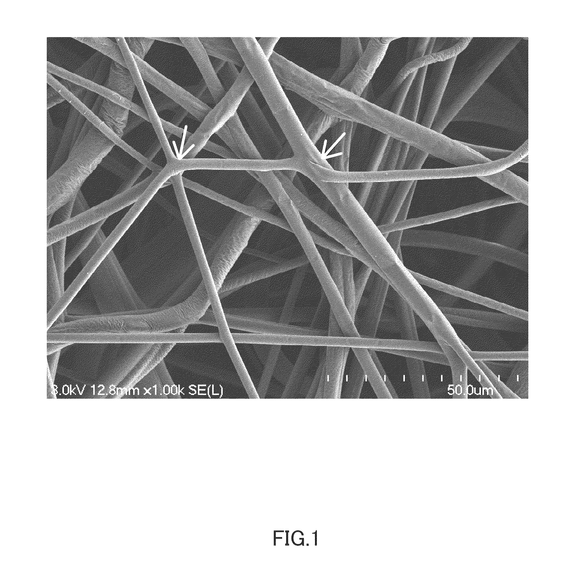 Non-woven fiber fabric, and production method and production device therefor