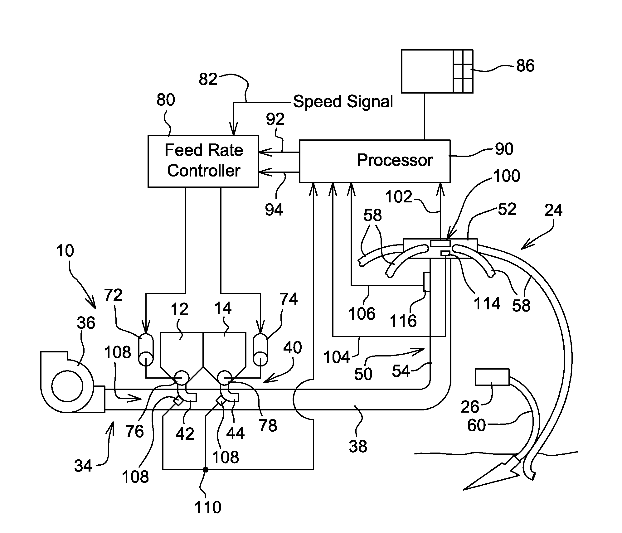 Particulate flow sensing for an agricultural implement