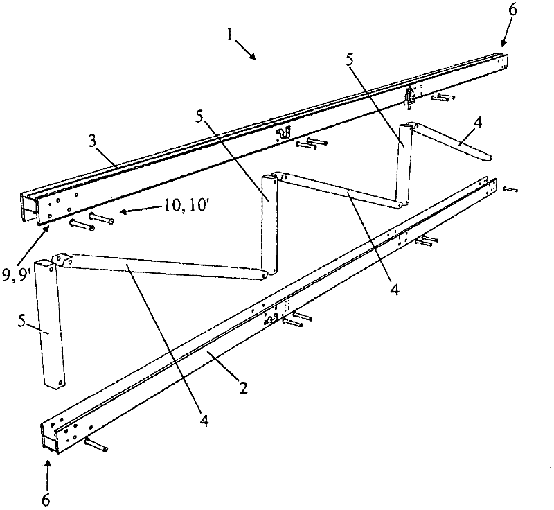 Collapsible lattice beam, truss and construction including such a beam
