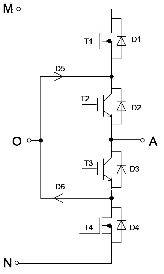 Single-phase half-bridge three-level circuit and inverter