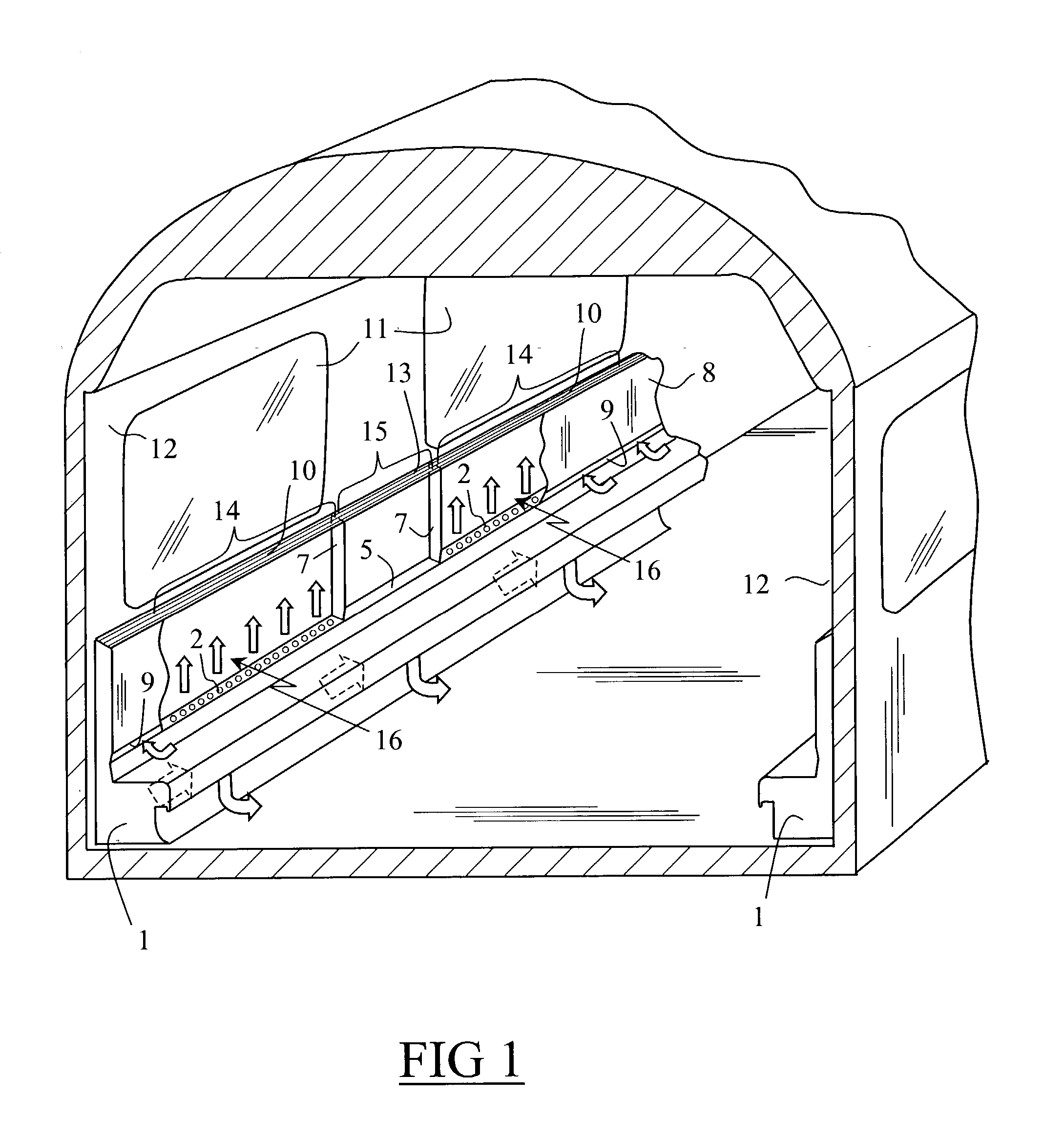 Device for delivering conditioned air into a passenger area of a rail vehicle