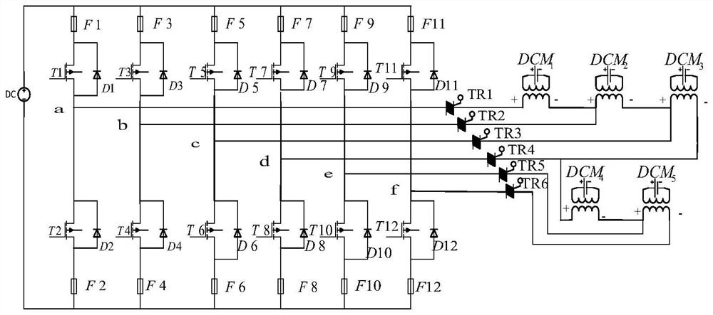 A method and system for direct torque fault-tolerant control of five DC motors connected in series