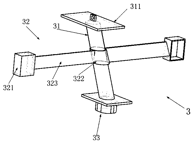 Self-swinging bird repelling device in high-voltage wire tower