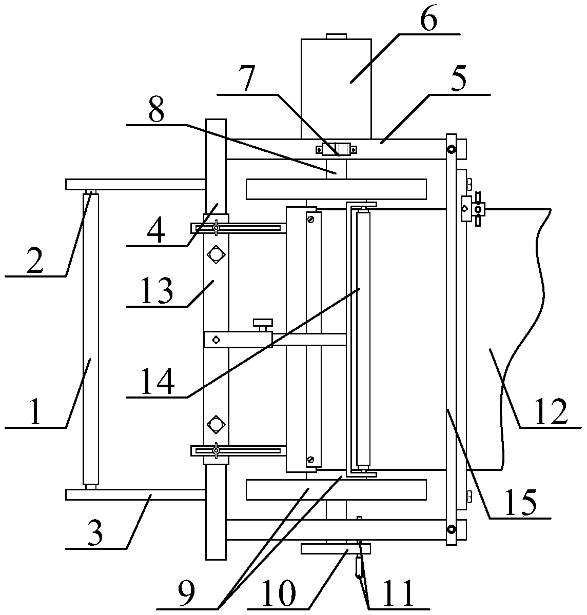 Protective film stretching device