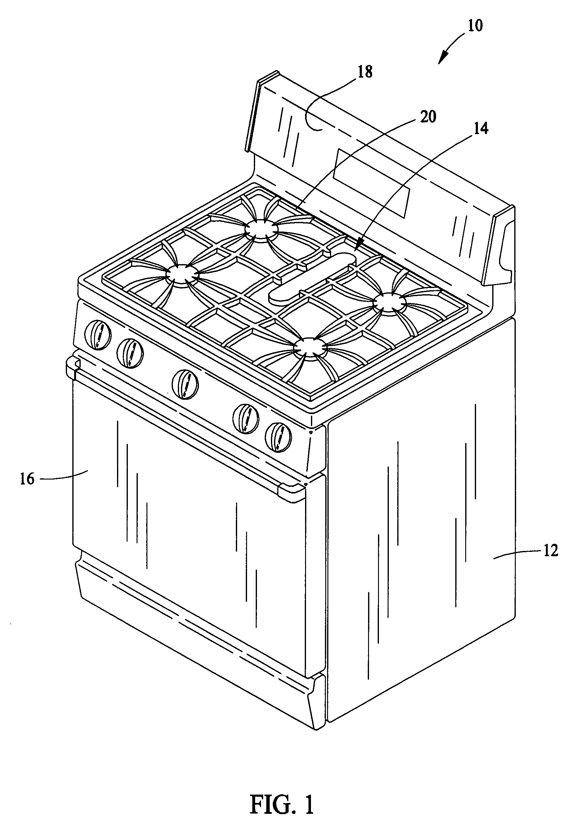 Gas fired cooktop and method of assembling